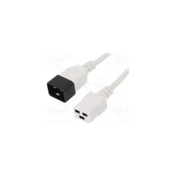 Napájecí kabel Kabel IEC C19 zásuvka,IEC C20 vidlice PVC 1,8m bílá 3G1,5mm2