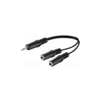 Audio kabel Kabel Jack 3,5mm 2 pin zásuvka x2,Jack 3,5mm 3pin vidlice