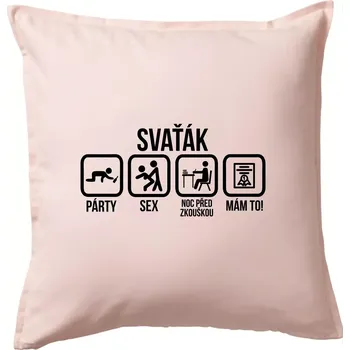 Polštář Svaťák - Polštář 50x50 - 50x50 - Pouze potah ( Světle růžová )