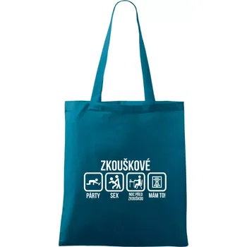 Zkouškové - Taška bavlněná - 42 x 38 cm ( Petrolejová )