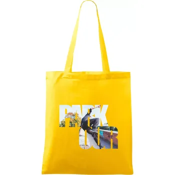 Parkour nápis ve městě - Taška bavlněná - 42 x 38 cm ( Žlutá )