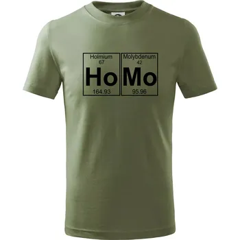 Homo - periodická tabulka - Tričko dětské bavlněné - 134 cm/8 let ( Khaki )