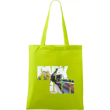 Parkour nápis ve městě - Taška bavlněná - 42 x 38 cm ( Limetková )
