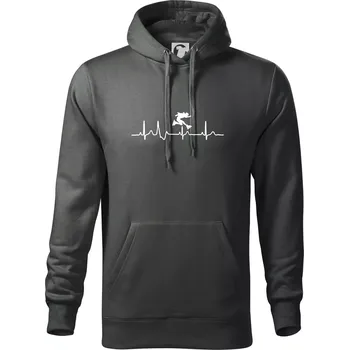 Pánská mikina EKG inline přeskok - Mikina pánská Cape s kapucí - 4XL ( Tm. břidlice (šedozelená) )