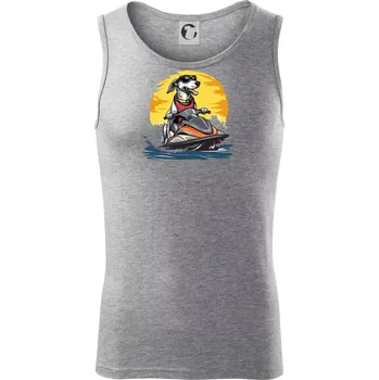 Chrt na vodním skútru - Tílko pánské Core - XL ( Tmavě šedý melír )