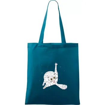 Kočka čistotná (studio-arte.cz) - Taška bavlněná - 42 x 38 cm ( Petrolejová )