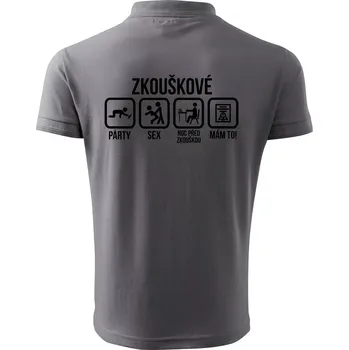 Pánská košile Zkouškové - Polokošile pánská Pique Polo 203 - 4XL ( Ocelově šedá )
