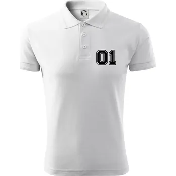 Pánská košile King - Queen - 01 dres (černobílá) - Polokošile pánská Pique Polo 203 - 4XL ( Bílá )