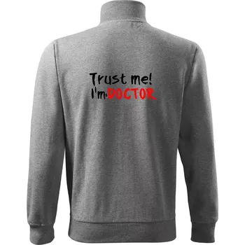 Pánská mikina Trust me I´m a Doctor / Věř mi jsem Doctor - Mikina bez kapuce Adventure - L ( Tmavě šedý melír )