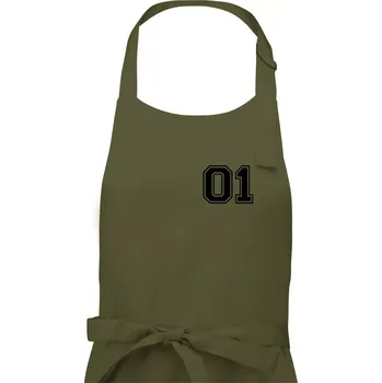 Kuchyňská zástěra King - Queen - 01 dres (černobílá) - Pánská zástěra na vaření - Univerzální velikost ( Khaki )