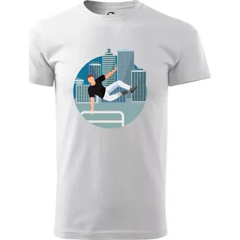 Pánské tričko Parkour ve městě - Triko extra velké (5-8XL) - 6XL ( Bílá )