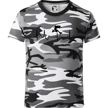 Chlapecké oblečení EKG inline přeskok - Dětské maskáčové triko - 122 cm/6 let ( Šedý maskáč )