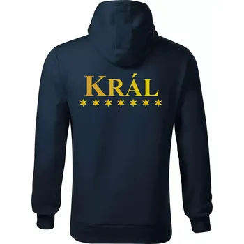 Pánská mikina Král a jeho Královna - Mikina pánská Cape s kapucí - 5XL ( Námořní modrá (téměř černá) )