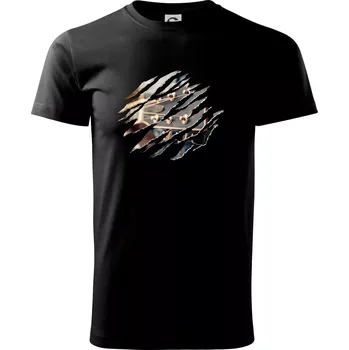 Roztržené triko - kytara krk - Triko extra velké (5-8XL) - 8XL ( Černá )