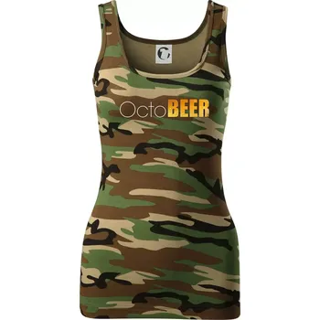 Dámské tričko Pivní měsíce - octoBEER - Dámské Maskáčové tílko - 2XL ( Hnědý maskáč )