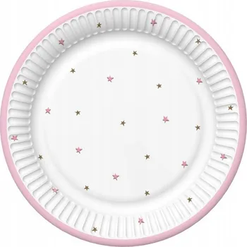 Talíř Talíře na oslavu narození miminka '' PINK '' / 8 kusů