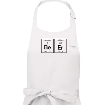 Kuchyňská zástěra Beer - periodická tabulka - Pánská zástěra na vaření - Univerzální velikost ( Bílá )