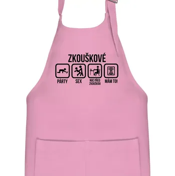 Kuchyňská zástěra Zkouškové - Dětská zástěra na vaření - Univerzální velikost ( Růžová )
