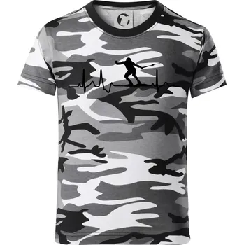 Chlapecké tričko EKG vodní lyžování - Dětské maskáčové triko - 122 cm/6 let ( Šedý maskáč )