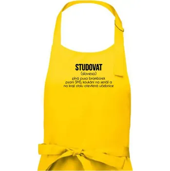 Kuchyňská zástěra Studovat - Dámská zástěra na vaření - Univerzální velikost ( Žlutá )