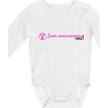 Jsem roztleskávačka! Vole! - Body kojenecké s dlouhým rukávem - Dlouhý r. do 3 měs ( Bílá )