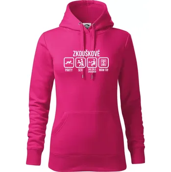 Dámská mikina Zkouškové - Mikina dámská Cape s kapucí - 2XL ( Purpurová )