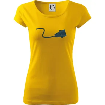 Dámské tričko Párové triko - prodlužovací kabel - Dámské triko Pure - XS ( Žlutá )
