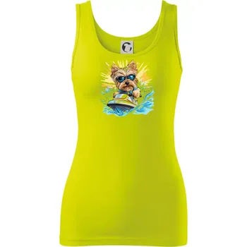 Yorkšírský teriér na vodním skútru - Dámské tílko - S ( Limetková )