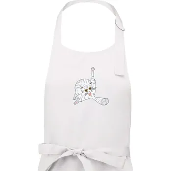 Kuchyňská zástěra Kočka čistotná (studio-arte.cz) - Pánská zástěra na vaření - Univerzální velikost ( Bílá )