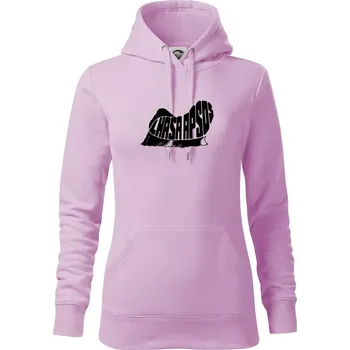 Dámská mikina Lhasa Apso nápis v těle - Mikina dámská Cape s kapucí - XS ( Orchid )
