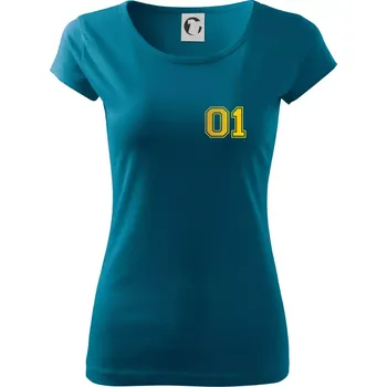 Dámské oblečení King - Queen - 01 dres - zlatý potisk - Dámské triko Pure - 2XL ( Petrolejová )