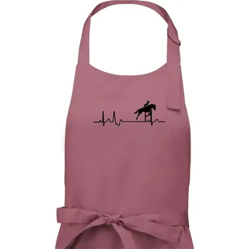Kuchyňská zástěra EKG kůň přeskok - Pánská zástěra na vaření - Univerzální velikost ( Starorůžová )