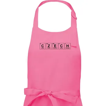 Kuchyňská zástěra CZECH - periodická tabulka - Pánská zástěra na vaření - Univerzální velikost ( Růžová )