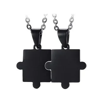 Přívěsek DR1340 Černé ocelové přívěsky - puzzle