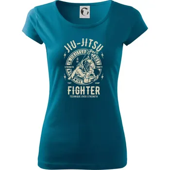 Jiu Jitsu logo kulaté - Dámské triko Pure - S ( Petrolejová )