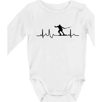 EKG vodní lyžování - Body kojenecké s dlouhým rukávem - Dlouhý r. 3-6 měs ( Bílá )