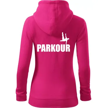 Dámská mikina Parkour - na jedné ruce - Dámská mikina trendy zipper s kapucí - 2XL ( Purpurová )