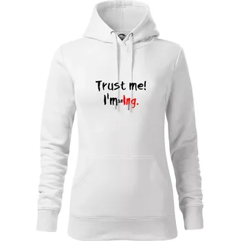 Dámská mikina Trust me I´m an Ing. / Věř mi jsem Ing. - Mikina dámská Cape s kapucí - 2XL ( Bílá )