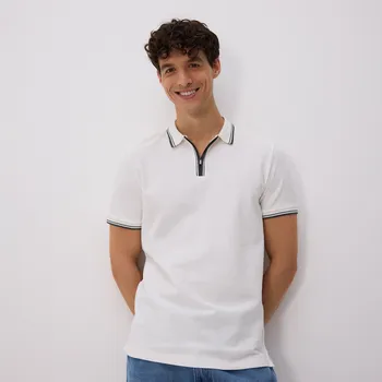 Reserved - Polo tričko regular s lemovkou - tmavě zelená - 750EC-79X - 750EC-79X-XXL