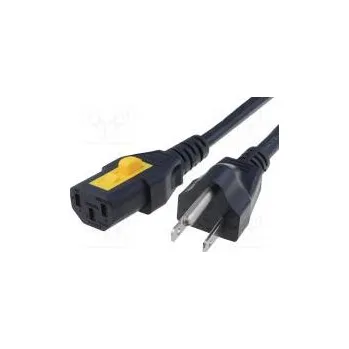 Napájecí kabel Kabel IEC C13 zásuvka,NEMA 5-15 (B) vidlice PVC 2m černá