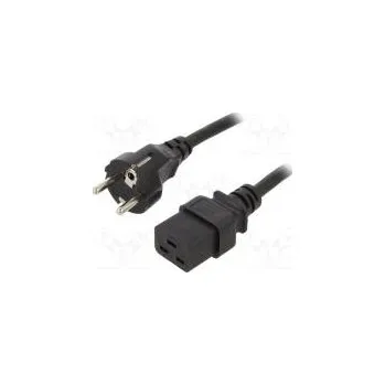 Napájecí kabel Kabel CEE 7/7 (E/F) vidlice,IEC C19 zásuvka 3m černá 16A