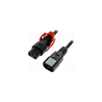 Napájecí kabel Kabel IEC C13 zásuvka,IEC C14 vidlice PVC 2m černá 10A 250V