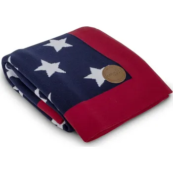 Dětská deka CEBA Deka pletená v dárkovém balení 90x90 modré hvězdy