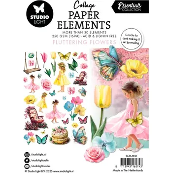 Papírové výseky Studio Light "Fluttering Flowers", 35 ks - Květy a motýli