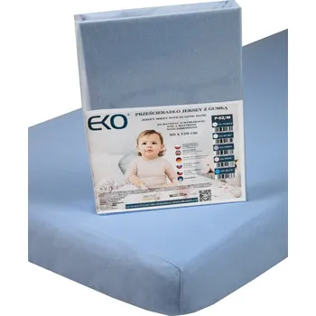 Prostěradlo EKO Prostěradlo s gumou žerzej modrá 120x60 cm