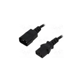 Napájecí kabel Kabel IEC C13 zásuvka,IEC C14 vidlice PVC 1m černá 3x0,75mm2