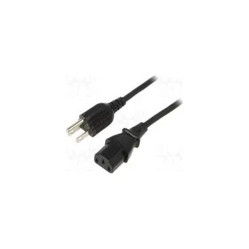 Napájecí kabel Kabel IEC C13 zásuvka,NEMA 5-15 (B) vidlice PVC 1,8m černá