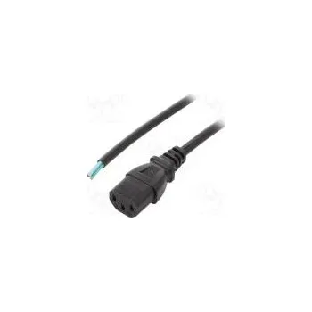 Prodlužovací kabel Kabel IEC C13 zásuvka,vodiče PVC 0,5m černá 3x0,75mm2 10A