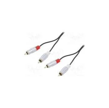 Audio kabel Kabel RCA vidlice x2,z obou stran 1m Povrch zlacený černá