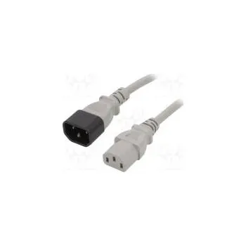 Napájecí kabel Kabel IEC C13 zásuvka,IEC C14 vidlice PVC 5m šedá 3x1mm2 10A